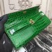 Hermes Bambou Crocodile Kelly Cut Clutch Bag