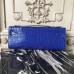 Hermes Blue Electric Crocodile Kelly Cut Clutch Bag