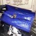Hermes Blue Electric Crocodile Kelly Cut Clutch Bag
