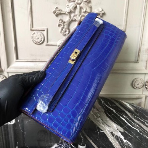 Hermes Electric Kelly Cut Crocodile