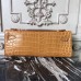 Hermes Camarel Crocodile Kelly Cut Clutch Bag