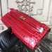 Hermes Red Crocodile Kelly Cut Clutch Bag
