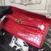 Hermes Red Crocodile Kelly Cut Clutch Bag