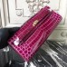 Hermes Fuchsia Crocodile Kelly Cut Clutch Bag