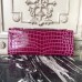 Hermes Fuchsia Crocodile Kelly Cut Clutch Bag