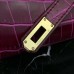 Hermes Fuchsia Crocodile Kelly Cut Clutch Bag