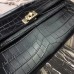 Hermes Black Crocodile Kelly Cut Clutch Bag