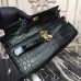 Hermes Black Crocodile Kelly Cut Clutch Bag