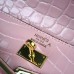 Hermes Pink Crocodile Kelly Cut Clutch Bag