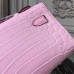 Hermes Pink Crocodile Kelly Cut Clutch Bag
