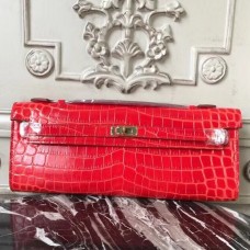 3D model Hermes Kelly Cut Clutch Red Crocodile VR / AR / low-poly