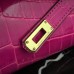 Hermes Rose Red Crocodile Kelly Cut Clutch Bag