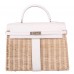 Hermes White Picnic Kelly 35cm Wicker Bag