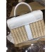 Hermes White Picnic Kelly 35cm Wicker Bag