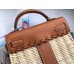 Hermes Brown Picnic Kelly Mini 20cm Wicker Bag