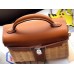 Hermes Brown Picnic Kelly Mini 20cm Wicker Bag