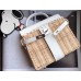 Hermes White Picnic Kelly Mini 20cm Wicker Bag