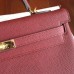 Hermes Bordeaux Clemence Kelly 35cm Handmade Bag