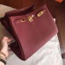 Hermes Bordeaux Clemence Kelly 35cm Handmade Bag