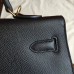 Hermes Black Epsom Kelly 35cm Handmade Bag