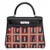 Hermes Kelly 28cm Lettres Au Carre Toile De Camp Bag