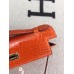 Hermes Orange Kelly Pochette Shiny Niloticus Crocodile Bag