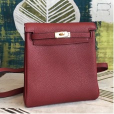 Hermes Bordeaux Clemence Kelly Ado PM Backpack