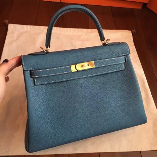 Hermès Unboxing, Hermès Kelly 35 CM Blue Jean