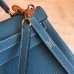 Hermes Blue Jean Clemence Kelly Retourne 32cm Handmade Bag