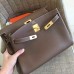 Hermes Etoupe Clemence Kelly Retourne 32cm Handmade Bag