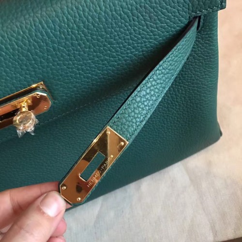 Replica Hermes Vert Amande Clemence Kelly 32cm Retourne Handbag