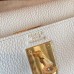 Hermes White Clemence Kelly Retourne 32cm Handmade Bag