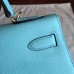 Hermes Blue Atoll Epsom Kelly 32cm Sellier Handmade Bag