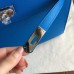 Hermes Blue Epsom Kelly 32cm Sellier Handmade Bag