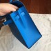 Hermes Blue Epsom Kelly 32cm Sellier Handmade Bag