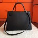 Hermes Black Epsom Kelly 32cm Sellier Handmade Bag