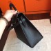 Hermes Black Epsom Kelly 32cm Sellier Handmade Bag