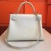 Hermes Ivory Swift Kelly Retourne 32cm Handmade Bag