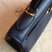 Hermes Black Swift Kelly Retourne 32cm Handmade Bag