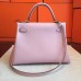 Hermes Rose Dragee Swift Kelly Retourne 32cm Handmade Bag