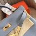 Hermes Blue Lin Clemence Kelly Retourne 28cm Handmade Bag