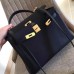 Hermes Black Clemence Kelly Retourne 28cm Handmade Bag