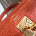 Hermes Orange Clemence Kelly Retourne 28cm Handmade Bag