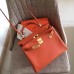 Hermes Orange Clemence Kelly Retourne 28cm Handmade Bag