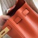 Hermes Orange Clemence Kelly Retourne 28cm Handmade Bag