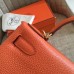 Hermes Orange Clemence Kelly Retourne 28cm Handmade Bag