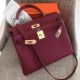 Hermes Ruby Clemence Kelly Retourne 28cm Handmade Bag