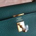 Hermes Malachite Clemence Kelly 25cm Retourne Handmade Bag