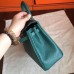 Hermes Malachite Clemence Kelly 25cm Retourne Handmade Bag