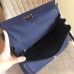 Hermes Sapphire Clemence Kelly Retourne 28cm Handmade Bag